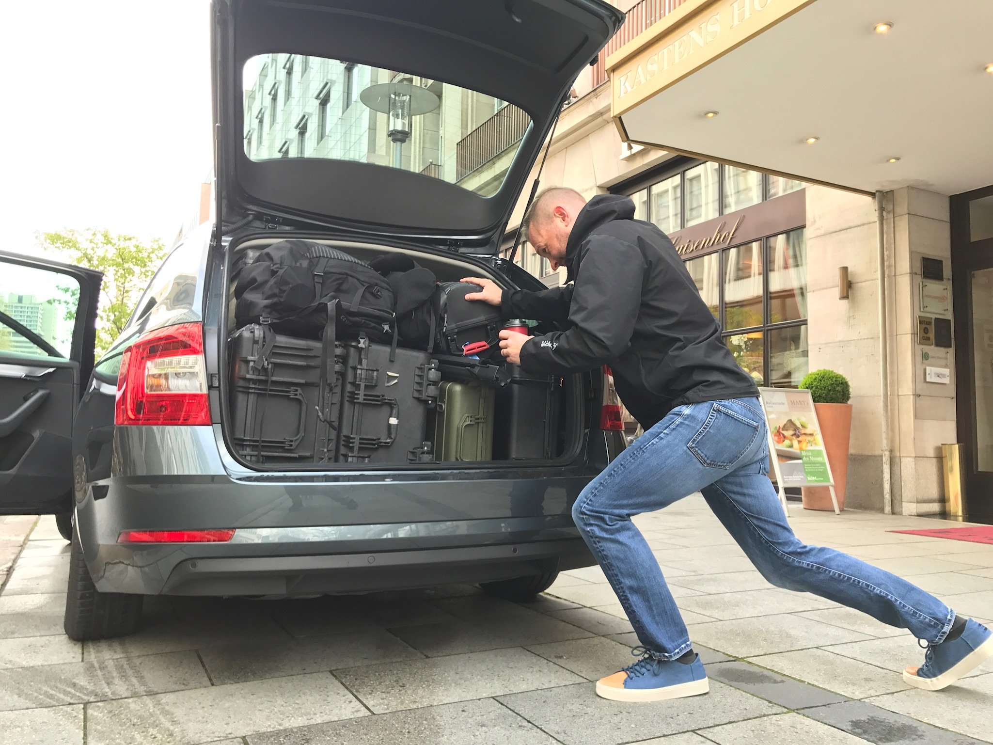 Dave is skilled in the art of Pelican case trunk tetris.